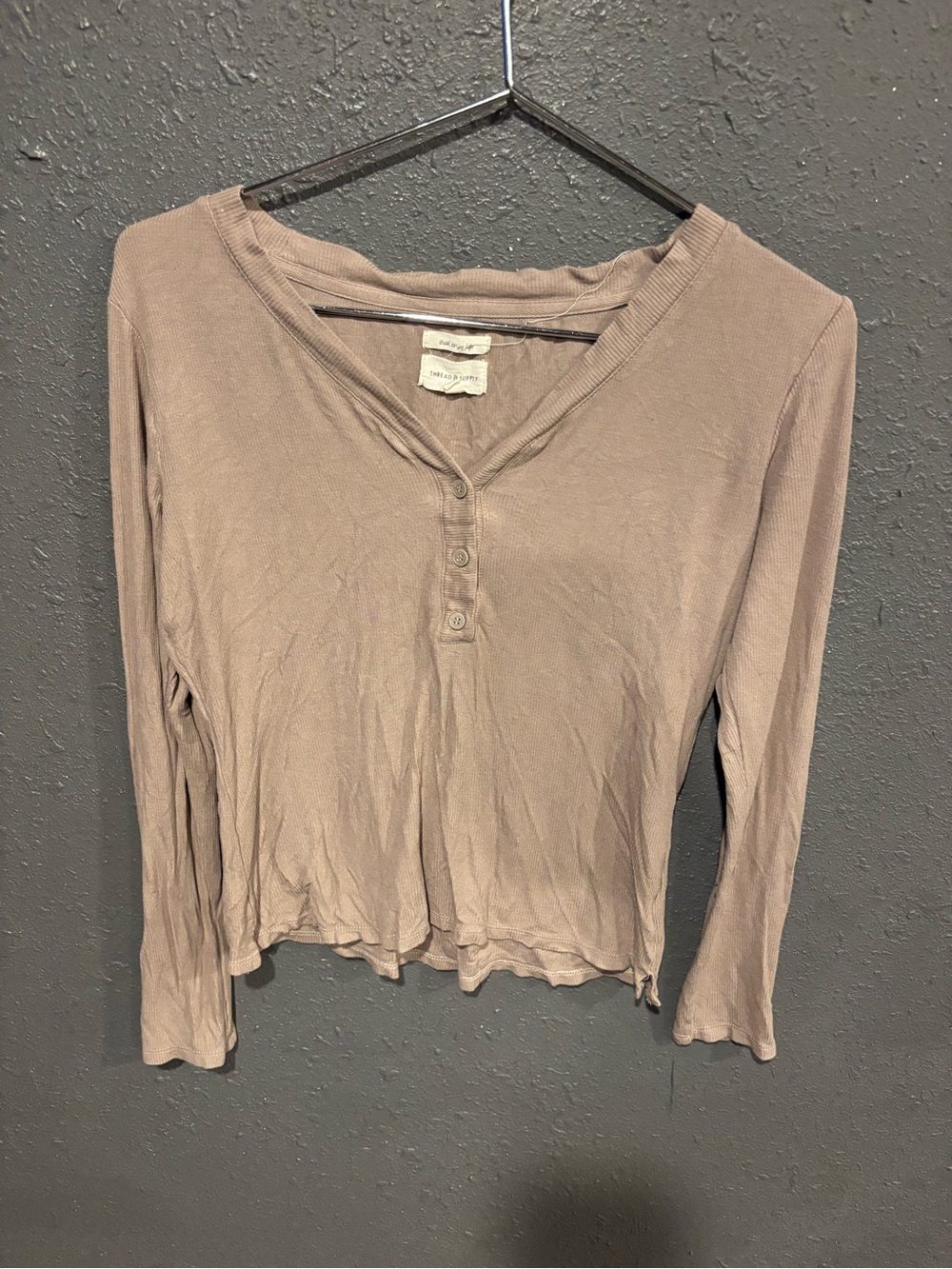 Thread & Supply Long-Sleeve V-Neck Henley
